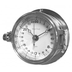 Chrome 24 Hour Marine Clock 116mm
